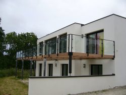 Garde corps métal et verre terrasse extérieure Garde corps métal et verre